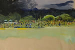 Kandy 8in x 12in oil on paper by christina pierce, cricket artist